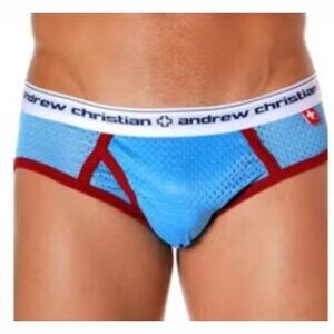 Andrew Christian Vintage Mesh Underwear Baby Blue Large